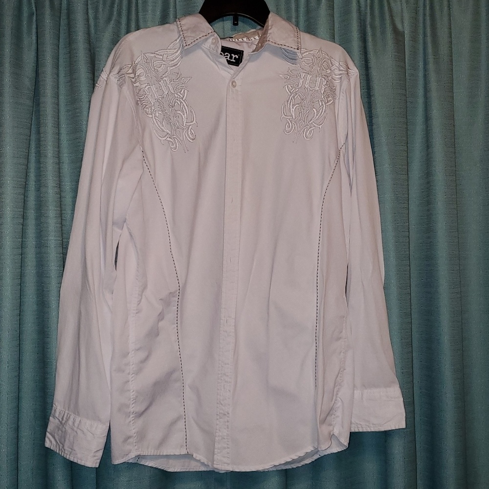 Roar button down white XL